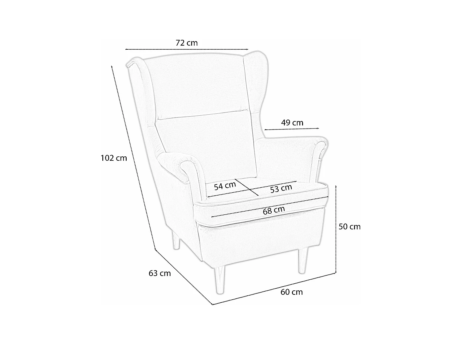 Ohrensessel Teramo mit Hocker Hocker bequemer Sessel Wohnung Relaxsessel  (Kronos 27 - rosa)