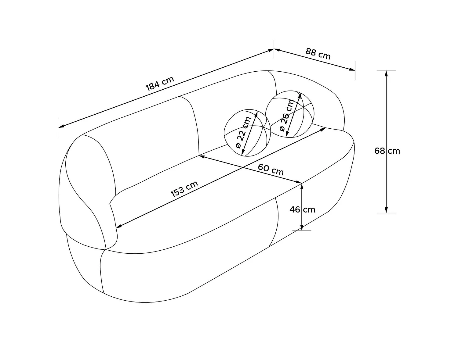Sofa - modern - NELUM - 3-sitzer - Pink