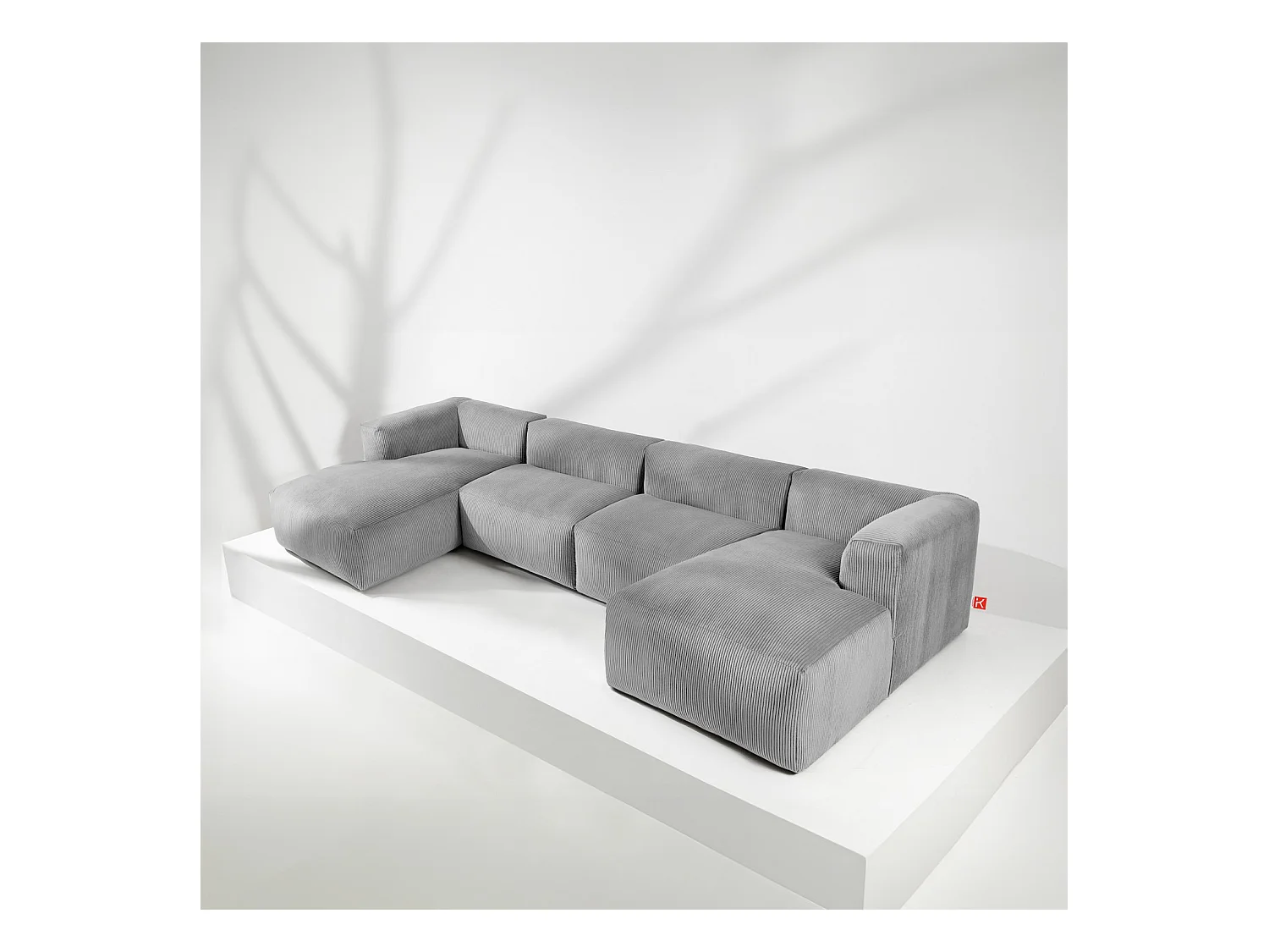 Wohnlandschaft BUFFO 9-Sitzer - Hellgrau