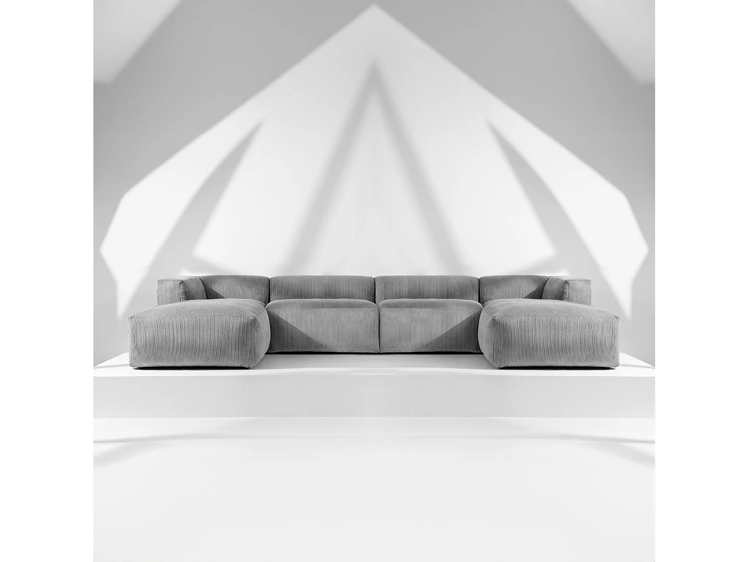 Wohnlandschaft BUFFO 9-Sitzer - Hellgrau