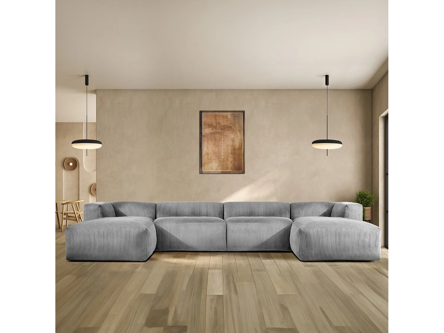 Wohnlandschaft BUFFO 9-Sitzer - Hellgrau