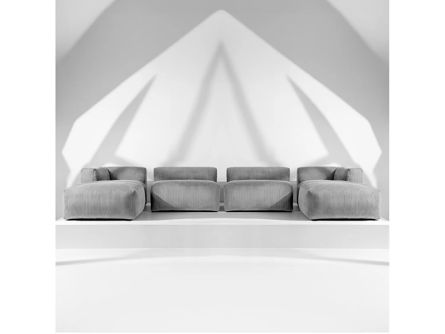 Wohnlandschaft BUFFO 9-Sitzer - Hellgrau