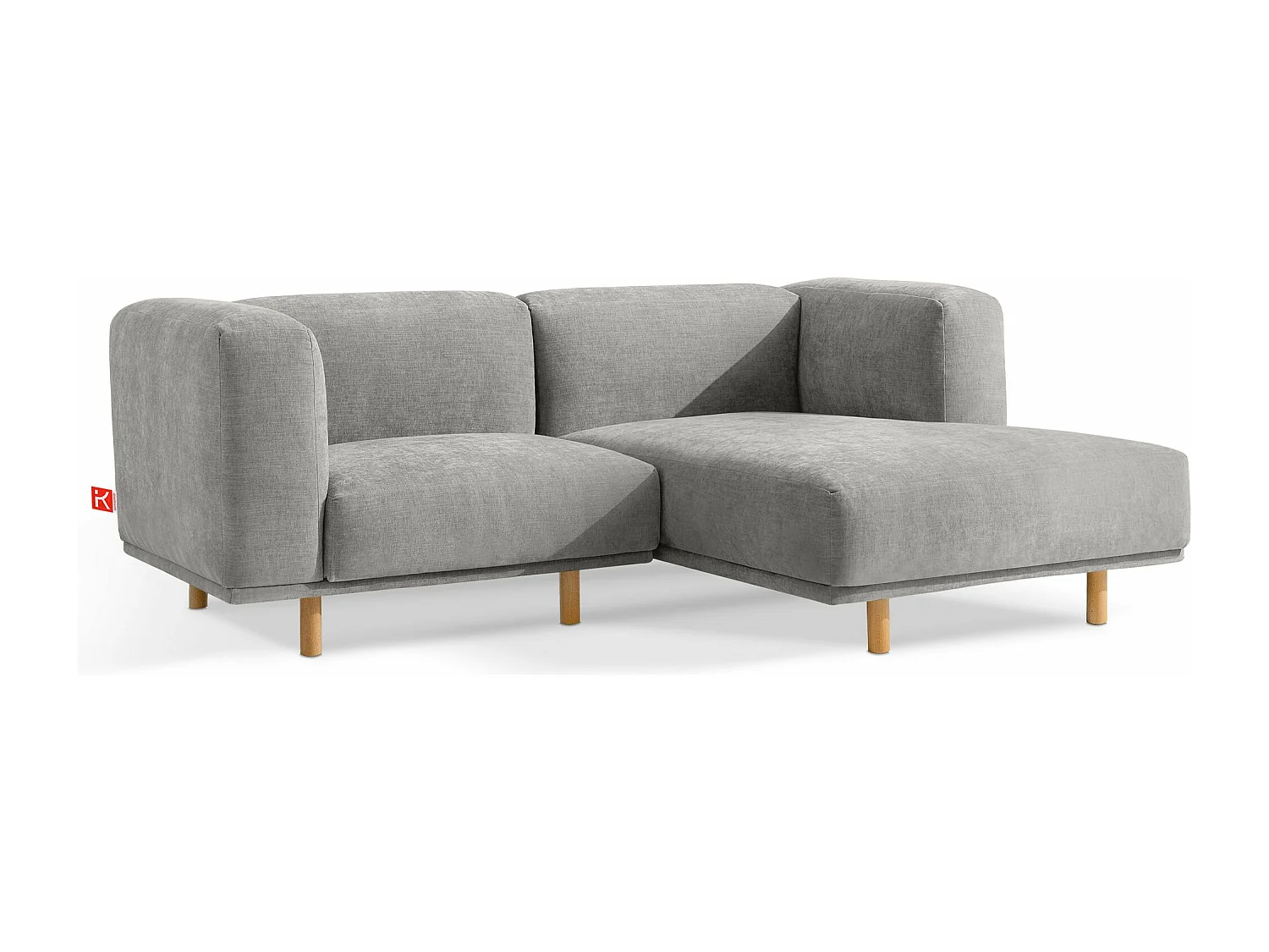 Sofa FOSERO - Ecksofa rechts - 3-Sitzer - Hellgrau