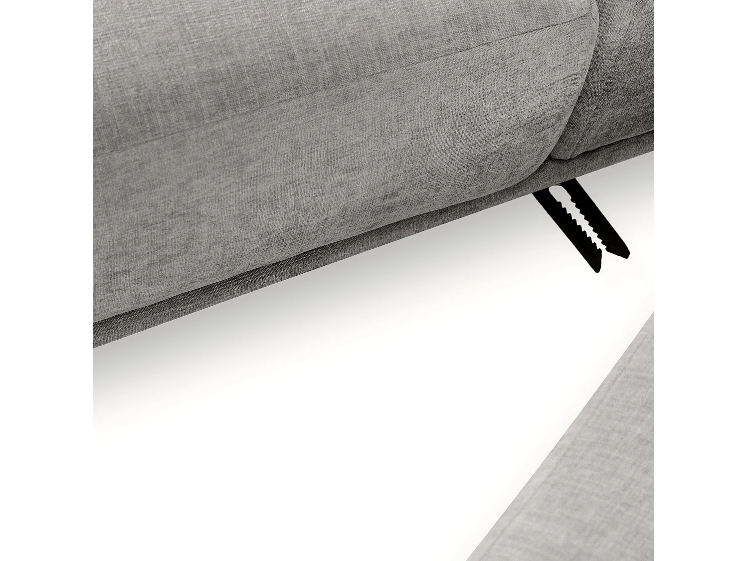 Canapé d'angle droit - FOSERO - 3 places - Gris clair