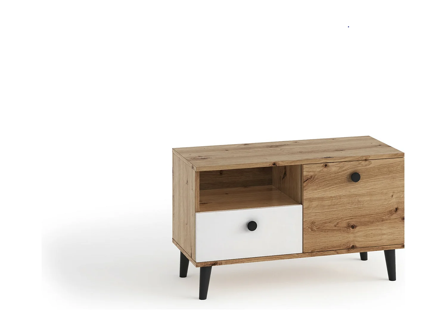 TV-Schrank Vicktoria TV-Lowboard Fernsehschrank mit Schublade und mit Scharniertür Eiche