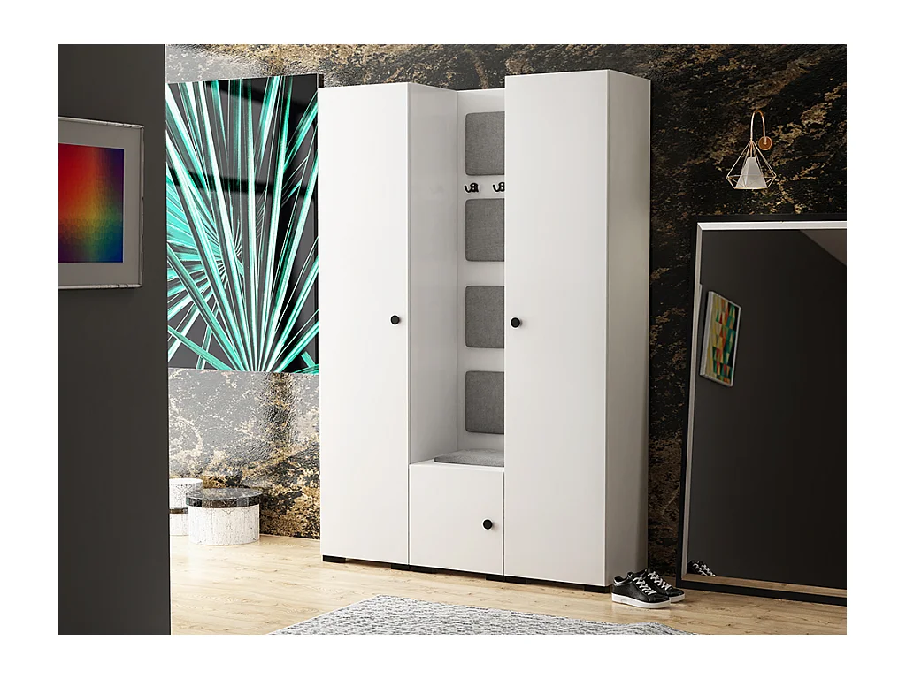 Garderobenset Flurgarderobe Garderobe Vicktoria XII Dielenschrank Flur Flurmöbel (weiß)