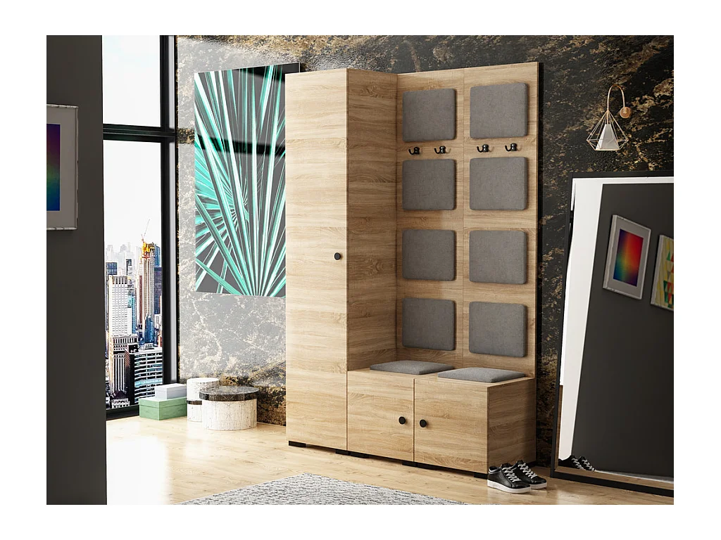 Garderobenset Flurgarderobe Garderobe Vicktoria XI Dielenschrank Flur Flurmöbel Sonoma