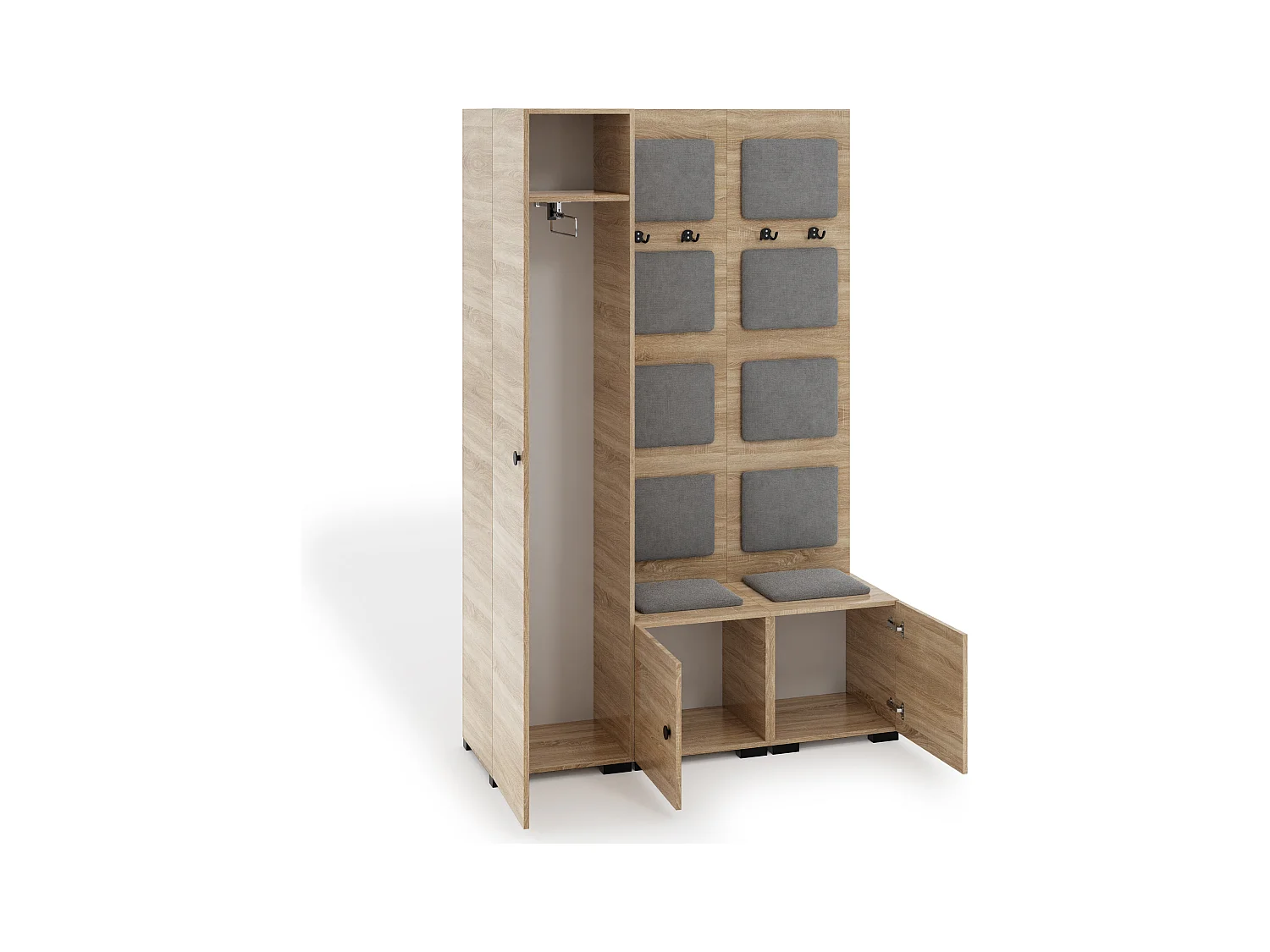 Garderobenset Flurgarderobe Garderobe Vicktoria XI Dielenschrank Flur Flurmöbel Sonoma