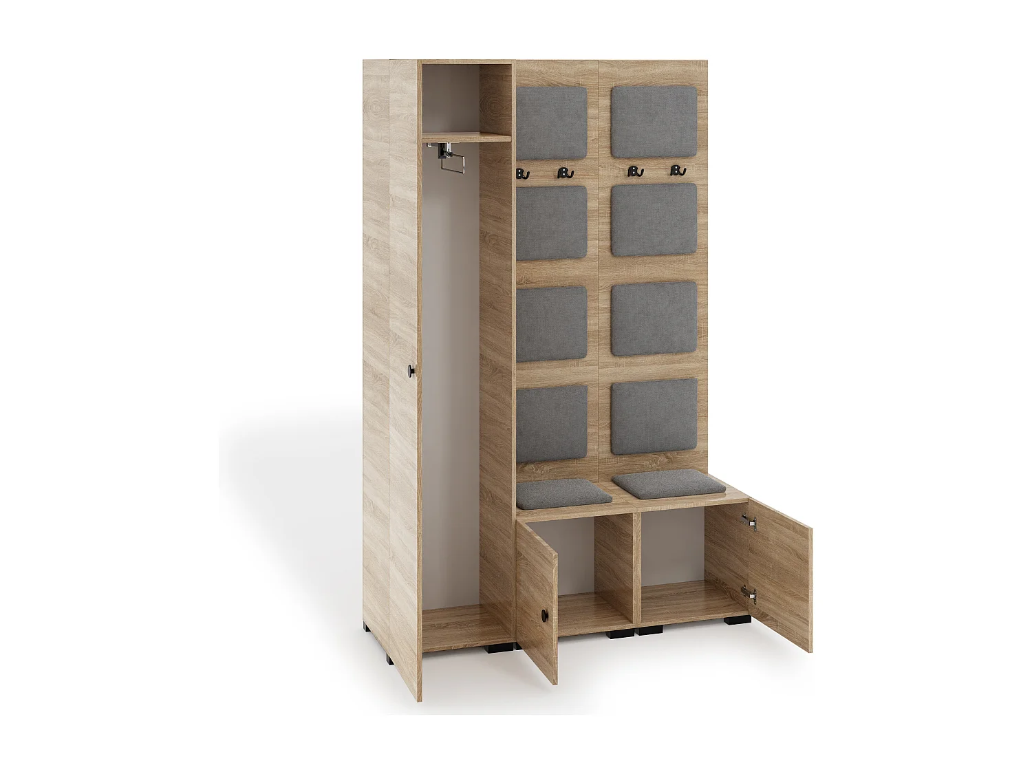 Garderobenset Flurgarderobe Garderobe Vicktoria XI Dielenschrank Flur Flurmöbel Sonoma