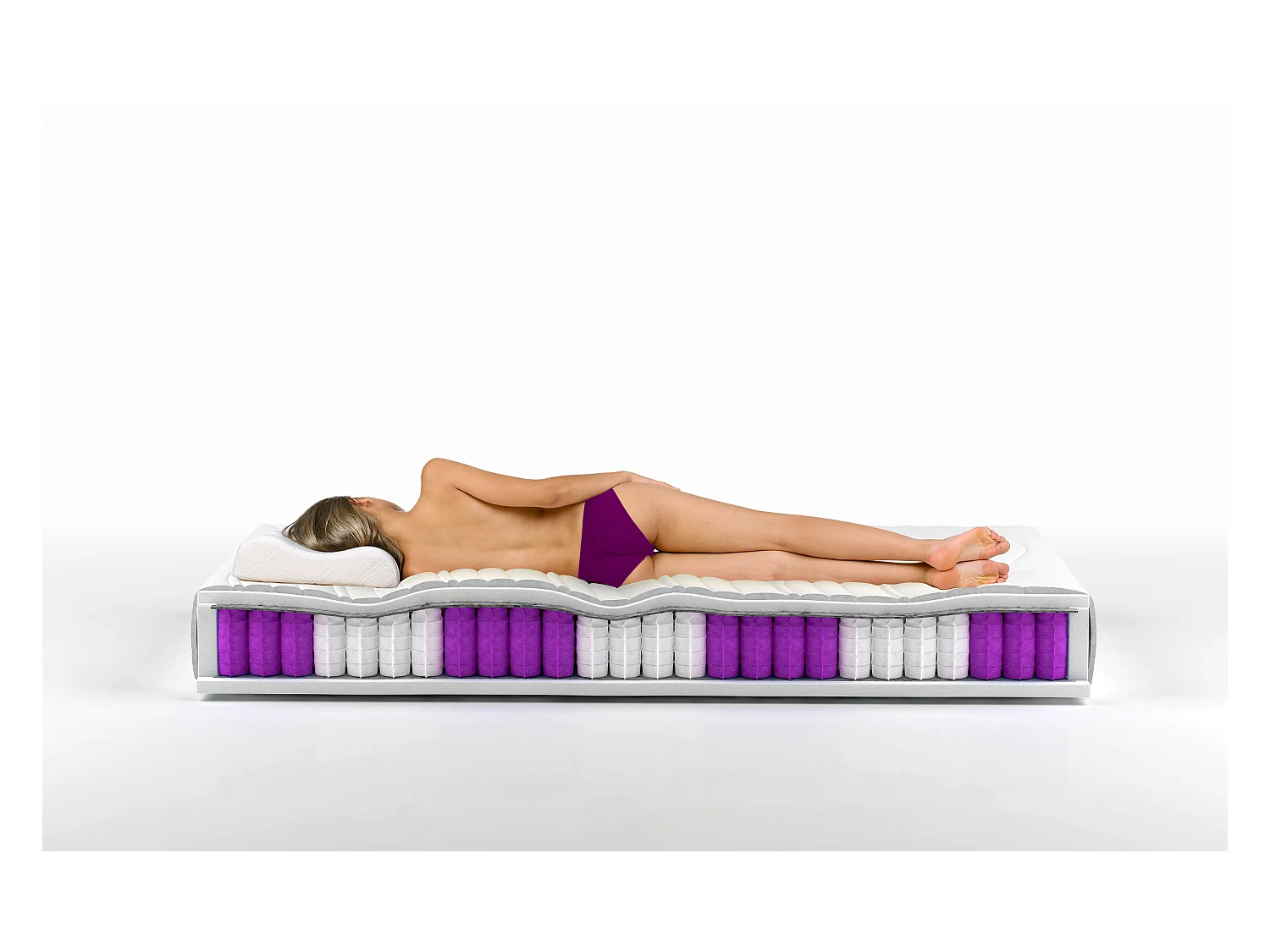 Matelas ferme 18cm à ressorts ensachés Bella - Sommeil apaisant et un dos sans douleur-180x200