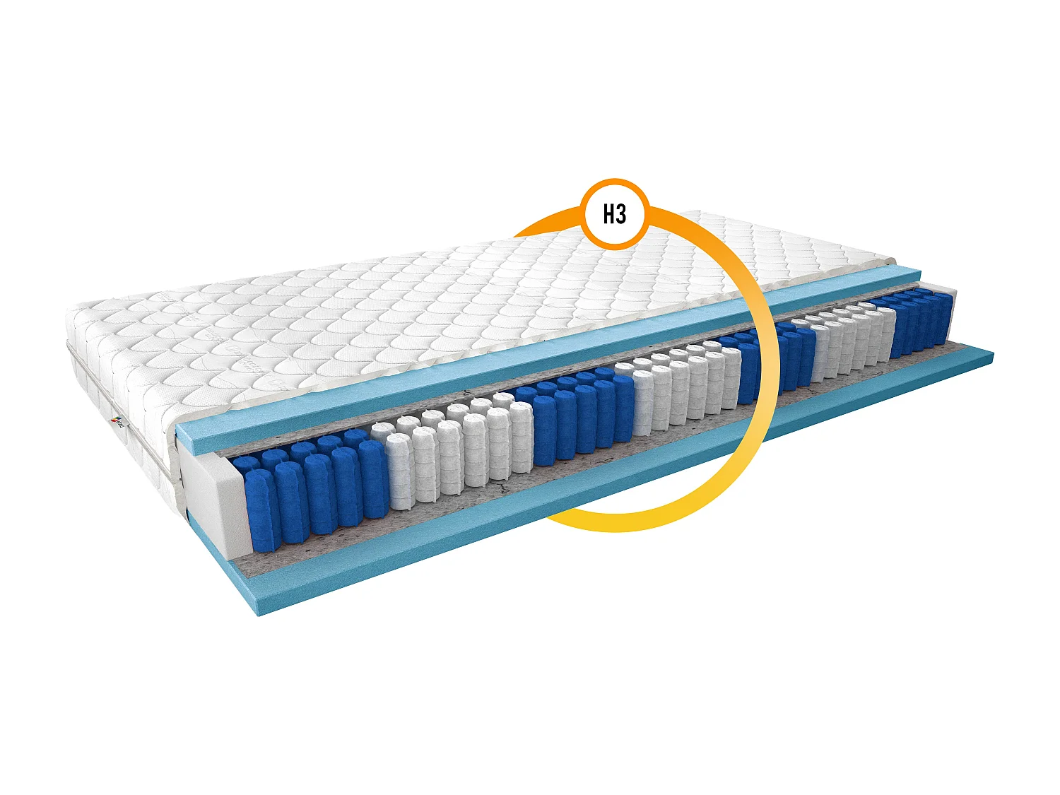 Matelas ferme 18cm à ressorts multi poches Paula - Confort et soutien réparateurs-90x200