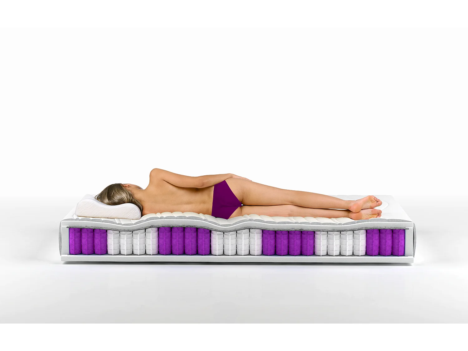 Matelas ferme 18cm à ressorts ensachés Bella - Sommeil apaisant et un dos sans douleur-80x200
