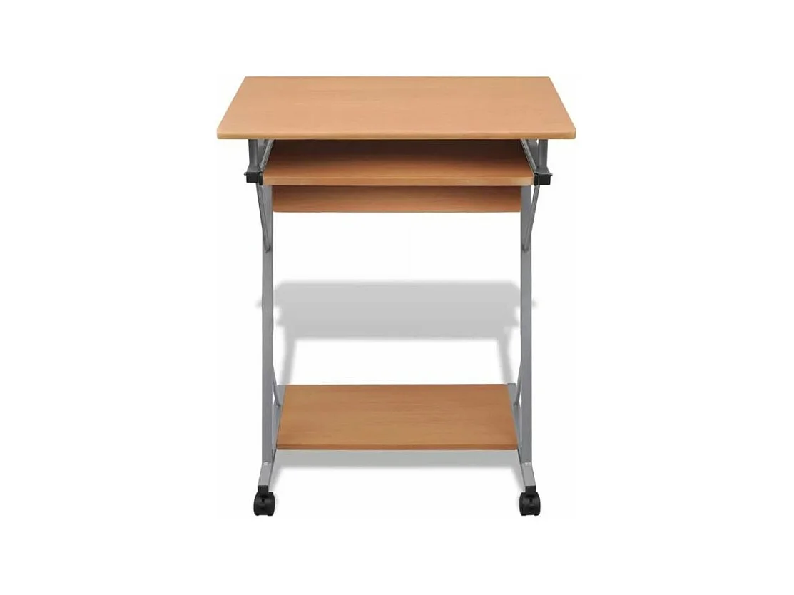 Bureau informatique bois marron métal Sirya