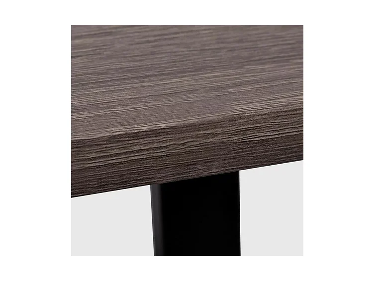 Bureau 2 étagères bois gris et métal noir Stracco