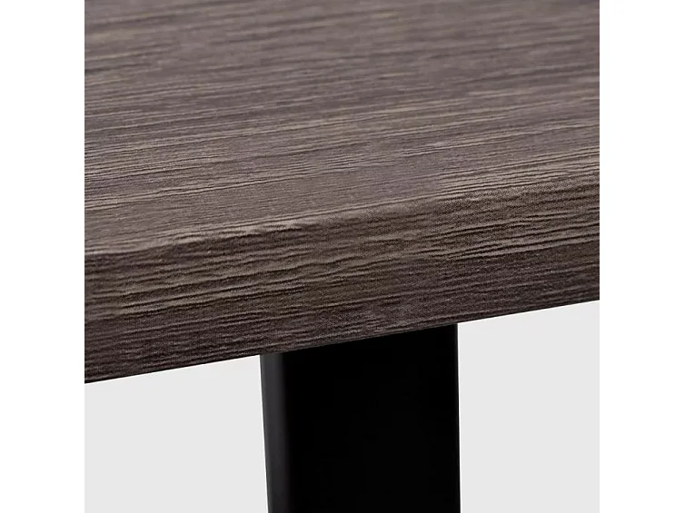 Bureau 2 étagères bois gris et métal noir Stracco