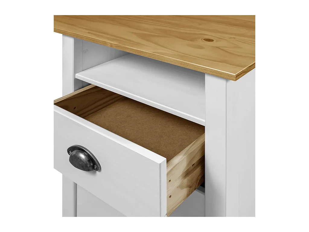 Bureau Hill Range avec 3 tiroirs 120x50x74 Pin solide 2