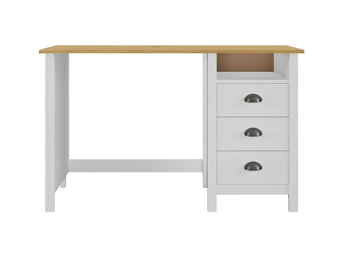 Bureau Hill Range avec 3 tiroirs 120x50x74 Pin solide 2