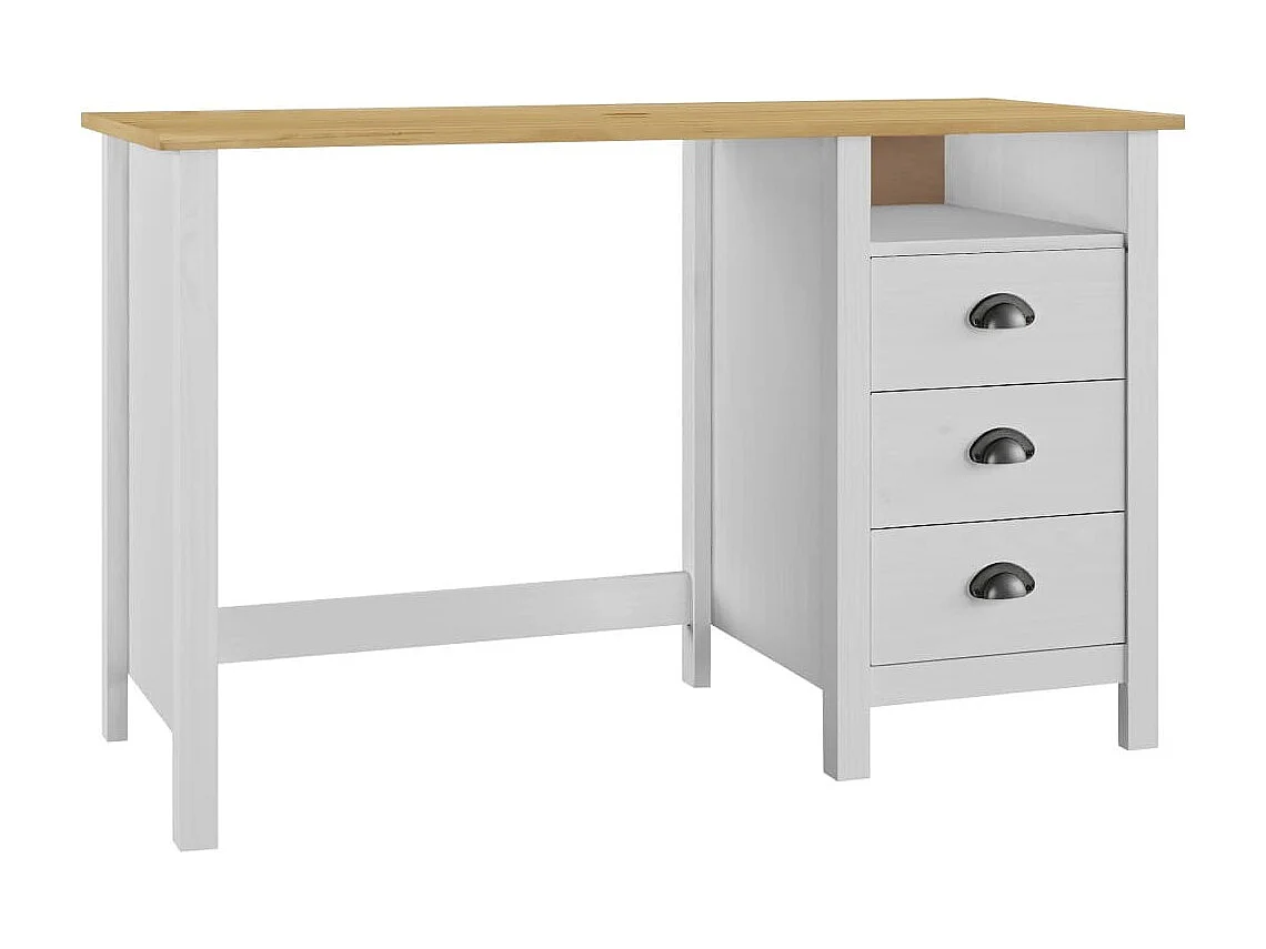 Bureau Hill Range avec 3 tiroirs 120x50x74 Pin solide 2