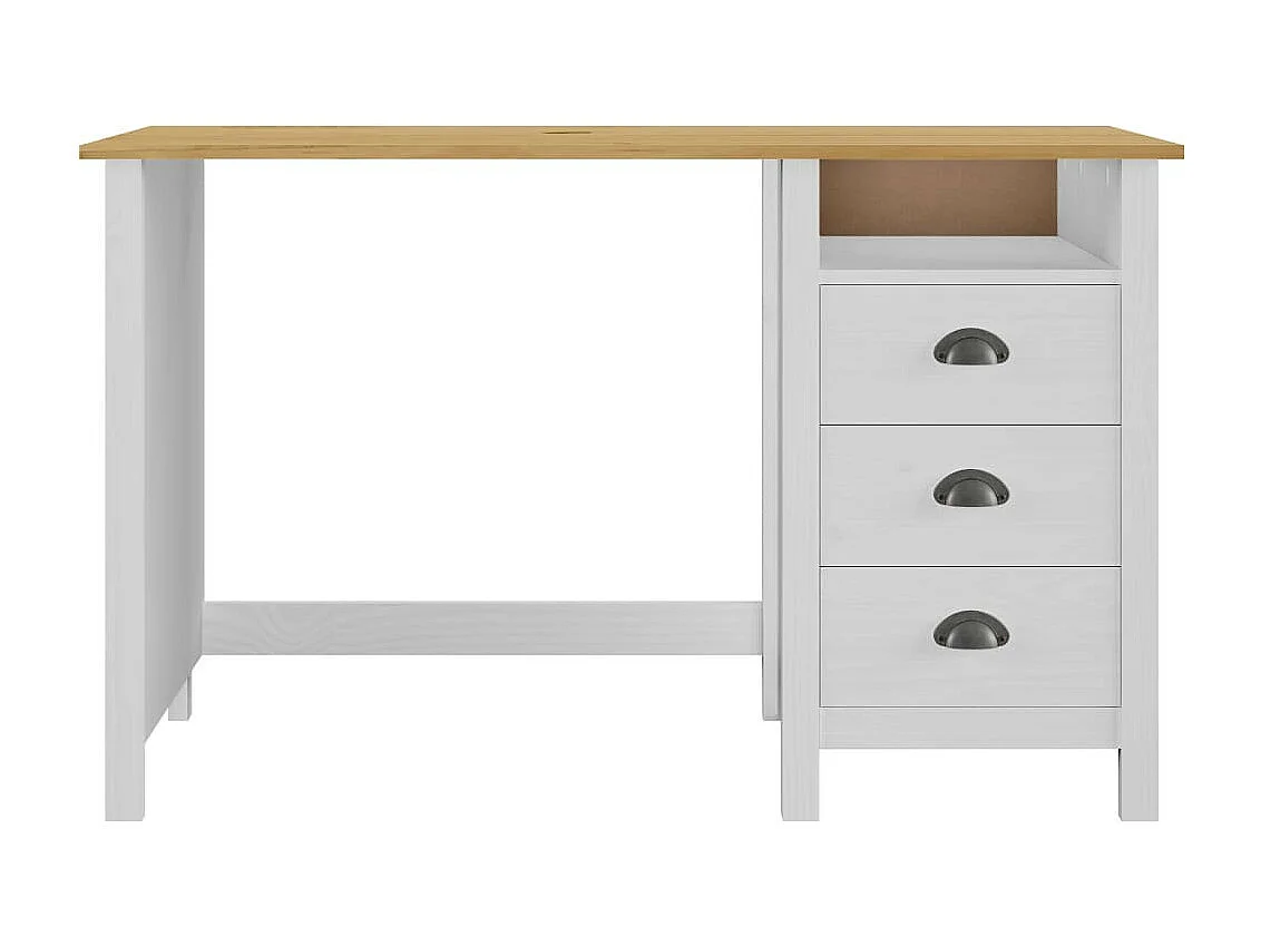 Bureau Hill Range avec 3 tiroirs 120x50x74 Pin solide 2