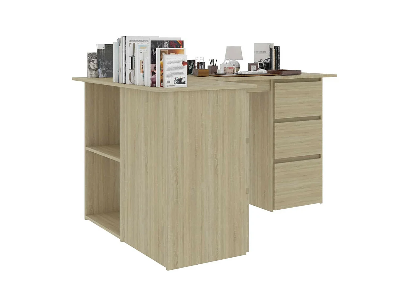 Bureau d'angle Chêne sonoma 145x100x76