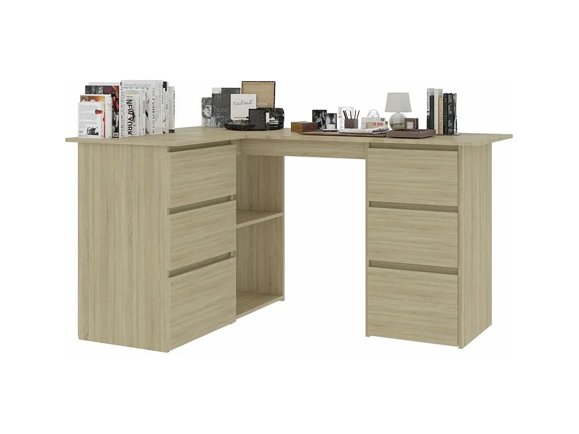 Bureau d'angle Chêne sonoma 145x100x76