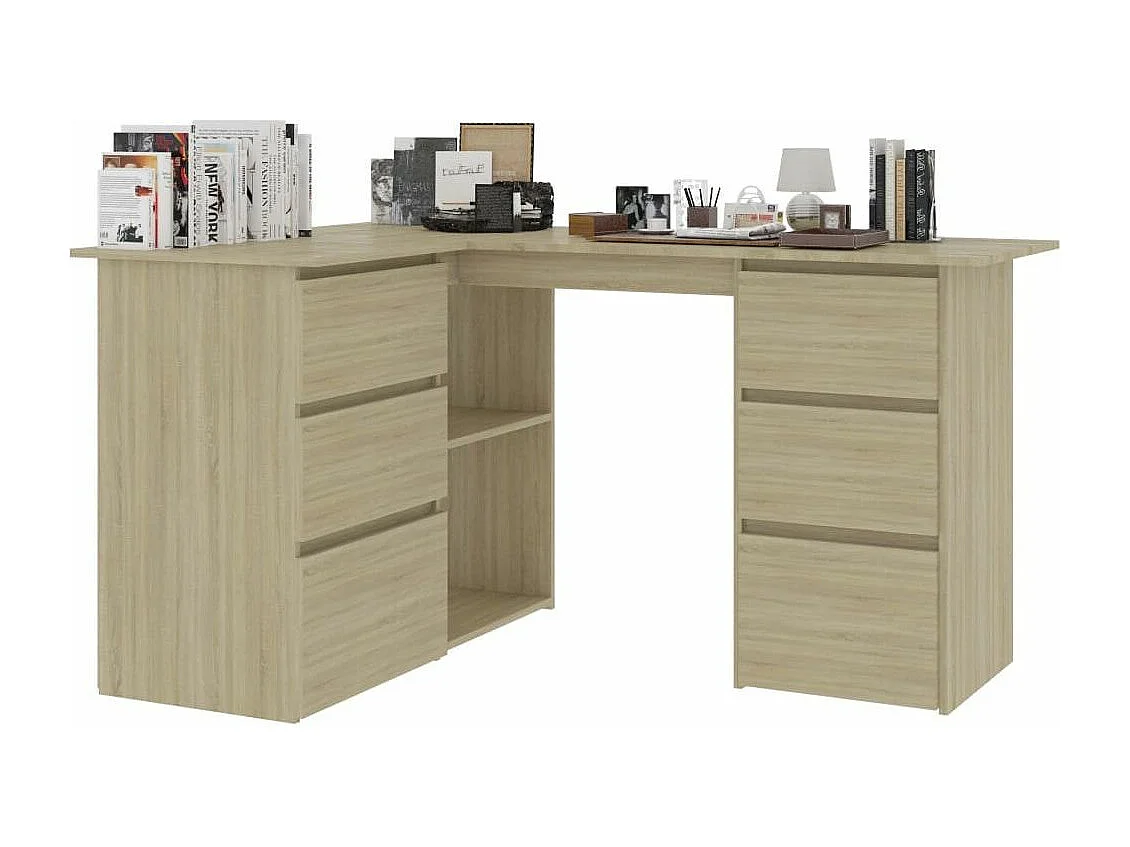 Bureau d'angle Chêne sonoma 145x100x76