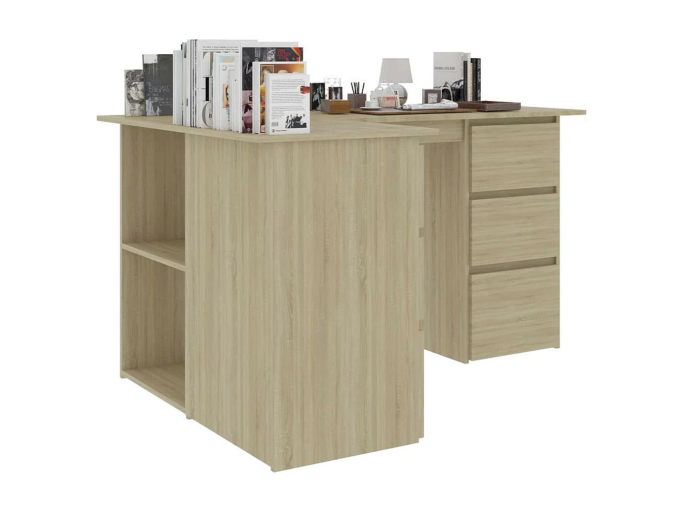 Bureau d'angle Chêne sonoma 145x100x76