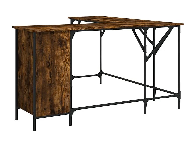 Bureau chêne fumé 141x141x75 bois d'ingénierie