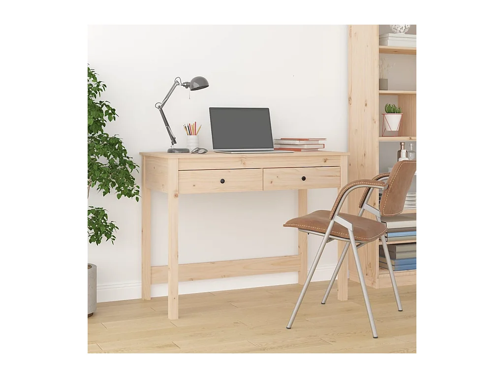 Bureau avec tiroirs 100x50x78 Bois massif de pin