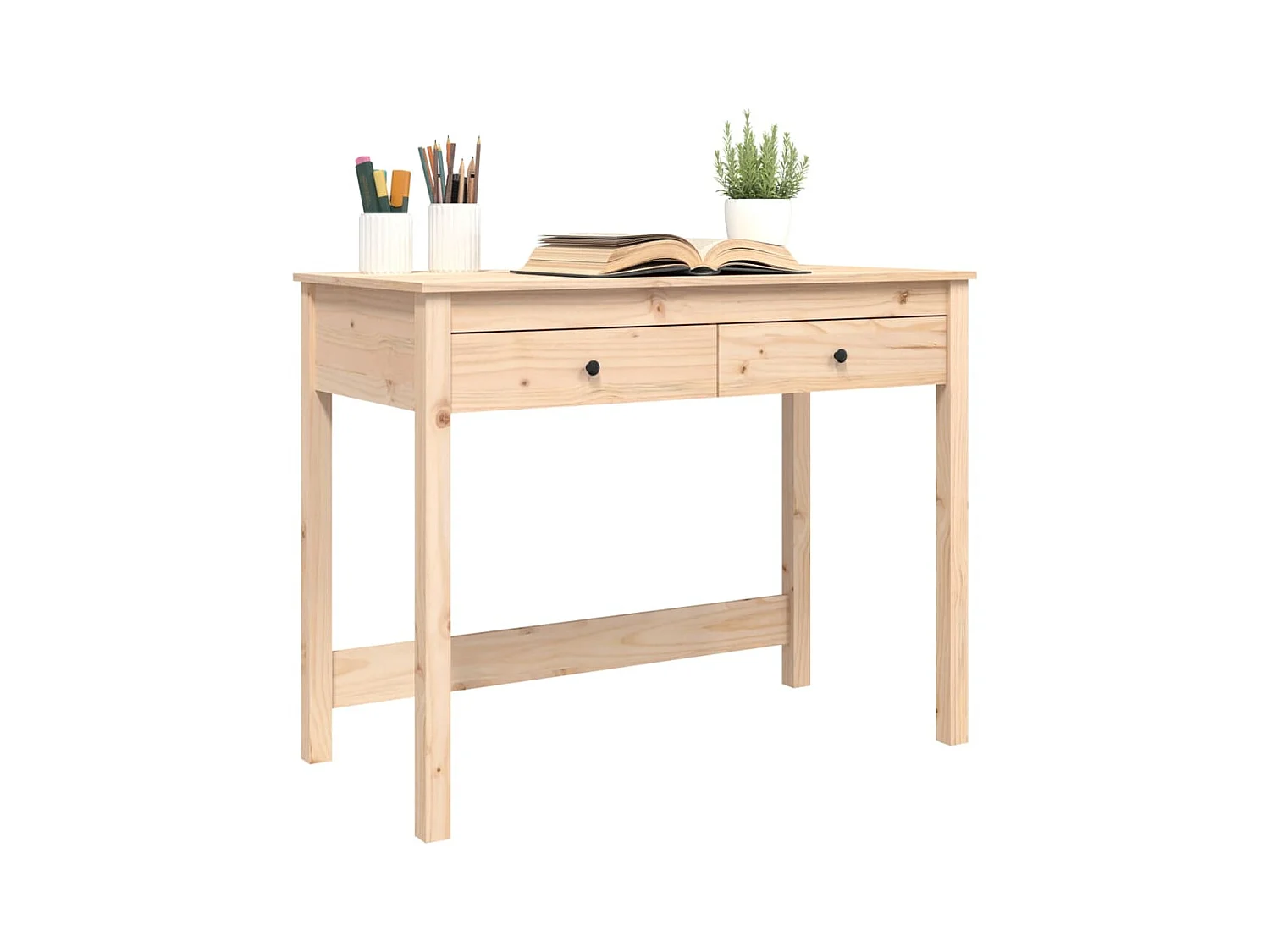 Bureau avec tiroirs 100x50x78 Bois massif de pin