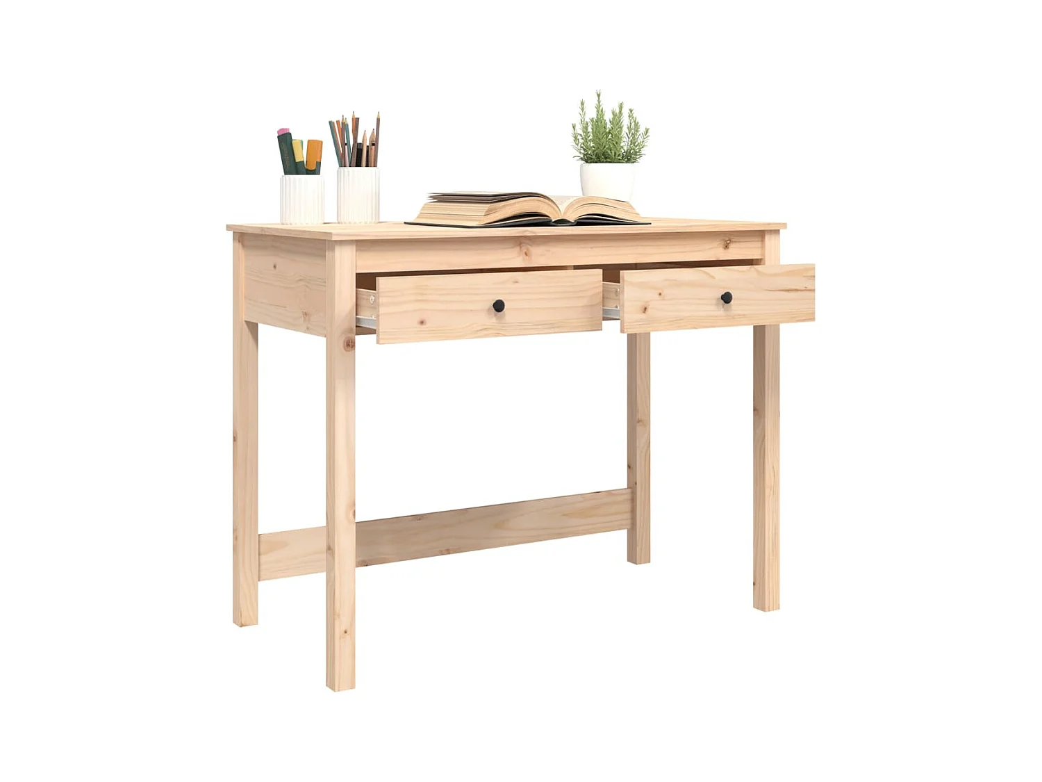 Bureau avec tiroirs 100x50x78 Bois massif de pin