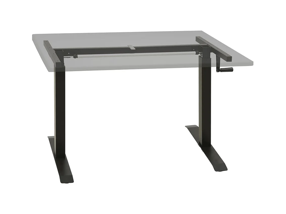 Cadre de bureau en hauteur réglable avec manivelle manuel Noir