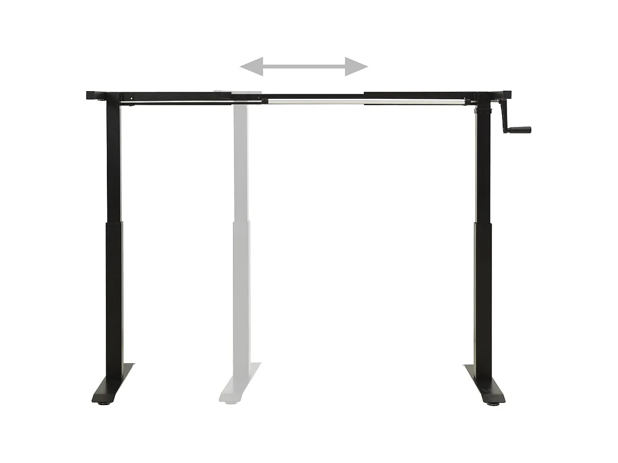 Cadre de bureau en hauteur réglable avec manivelle manuel Noir