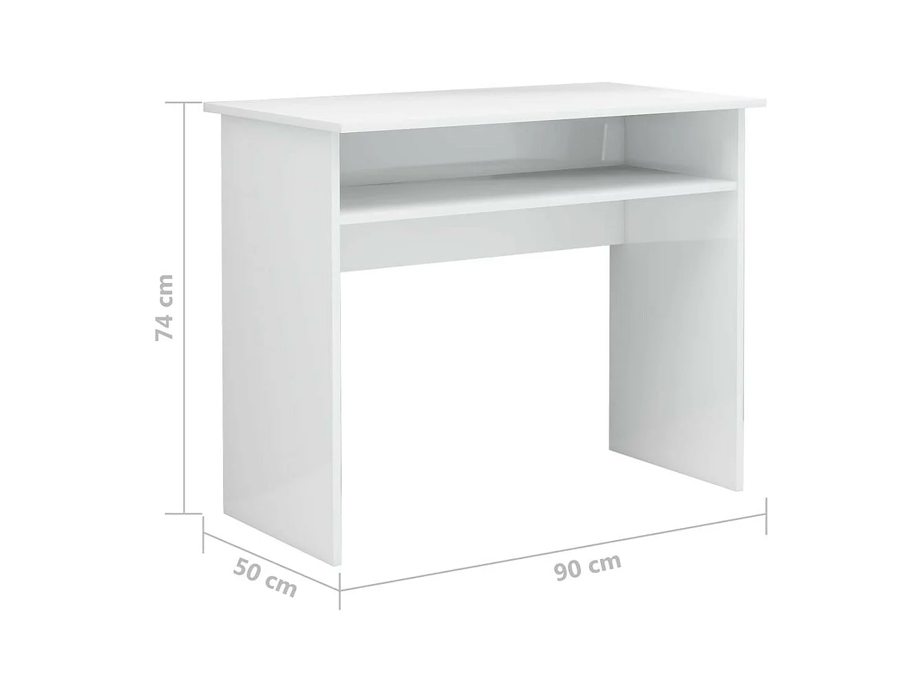 Bureau Blanc brillant 90x50x74