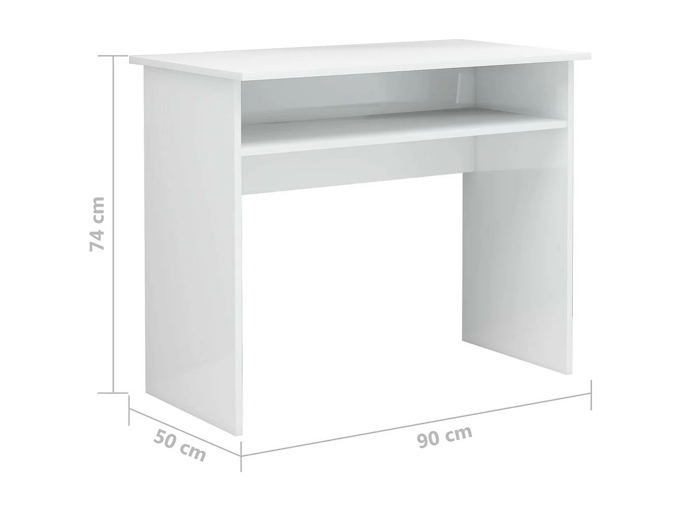 Bureau Blanc brillant 90x50x74
