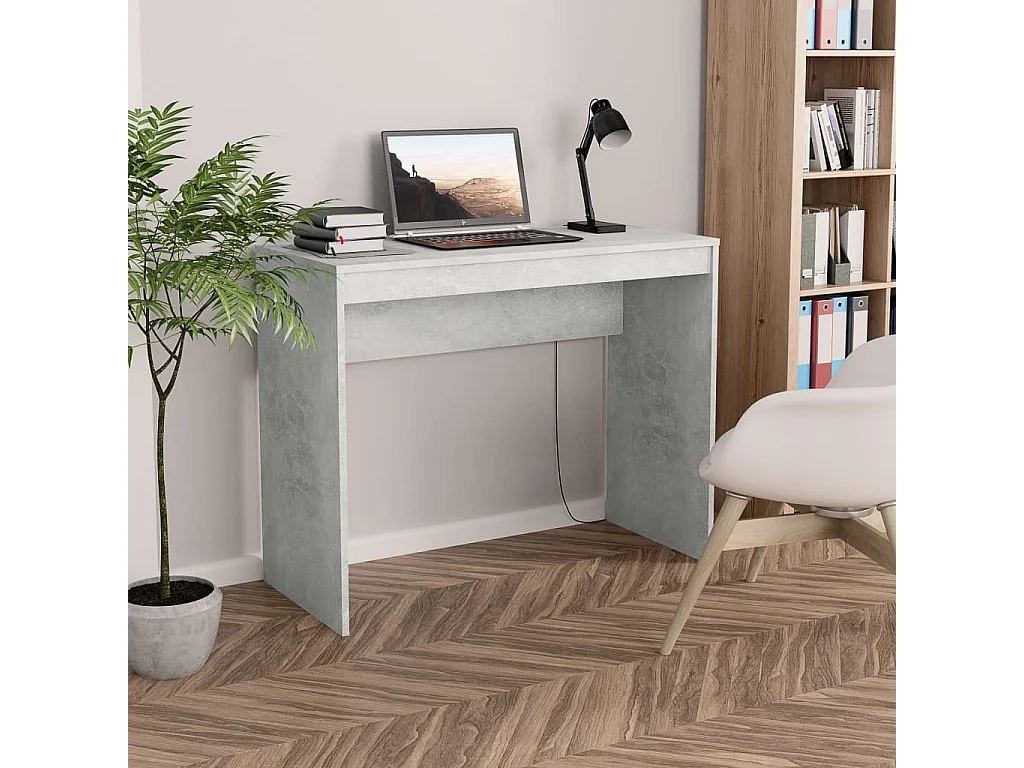 Bureau bois gris béton Studano 90cm