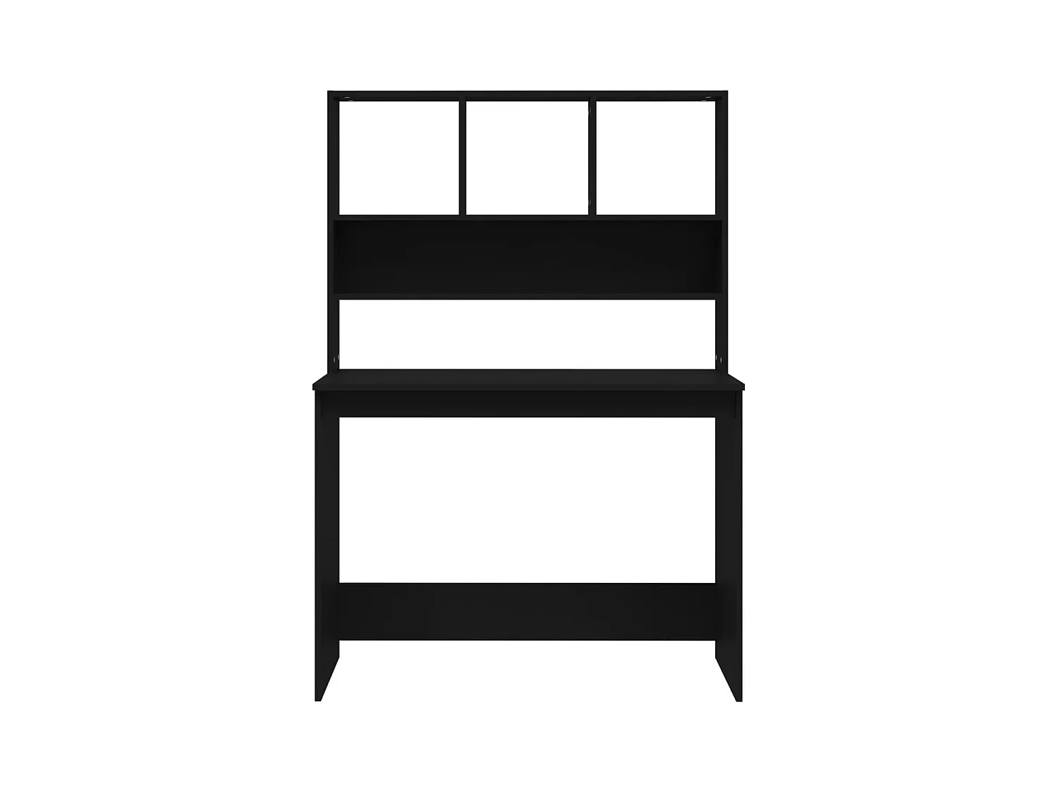 Bureau avec étagères Noir 102x45x148 Bois d'ingénierie