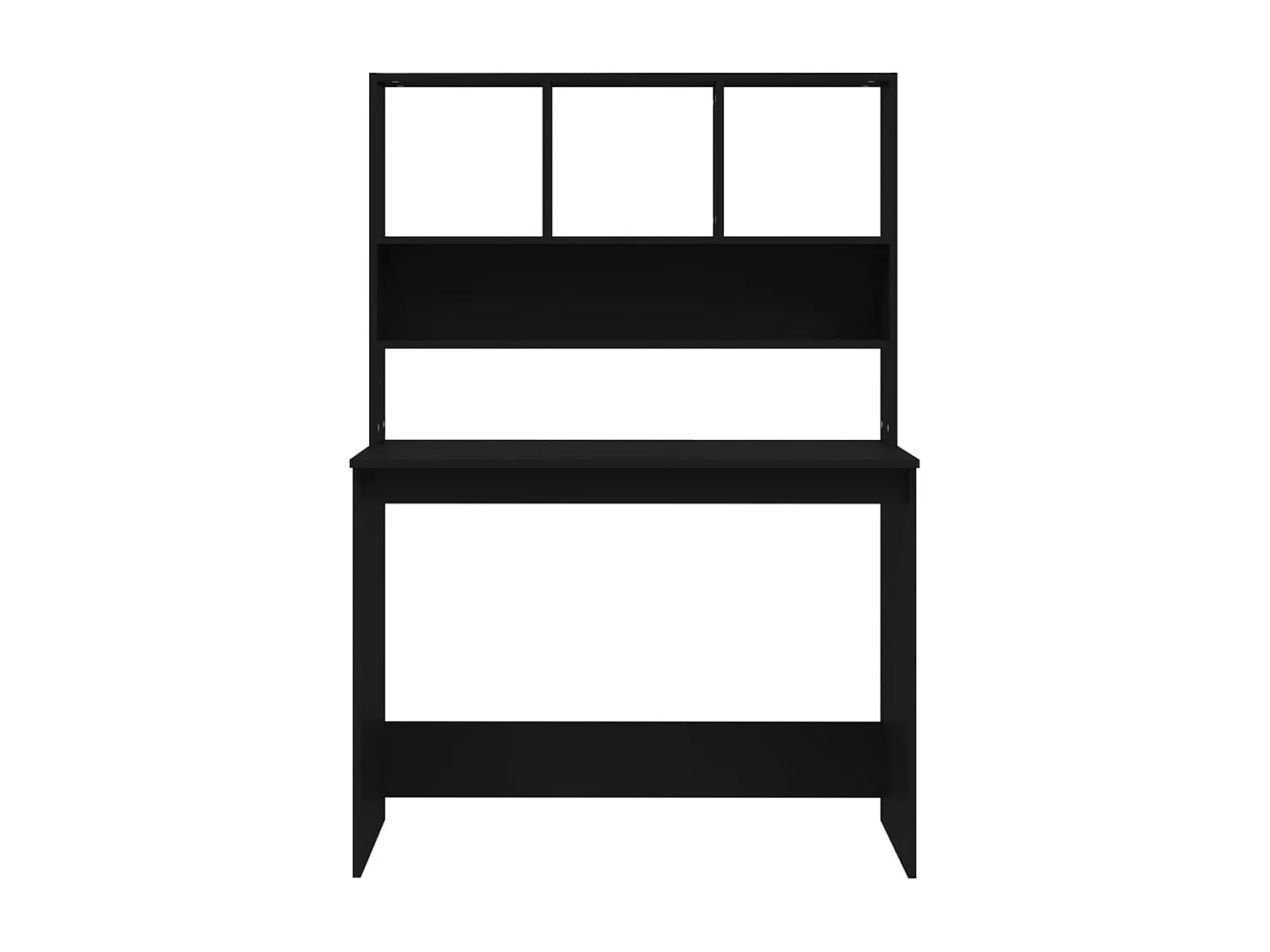 Bureau avec étagères Noir 102x45x148 Bois d'ingénierie