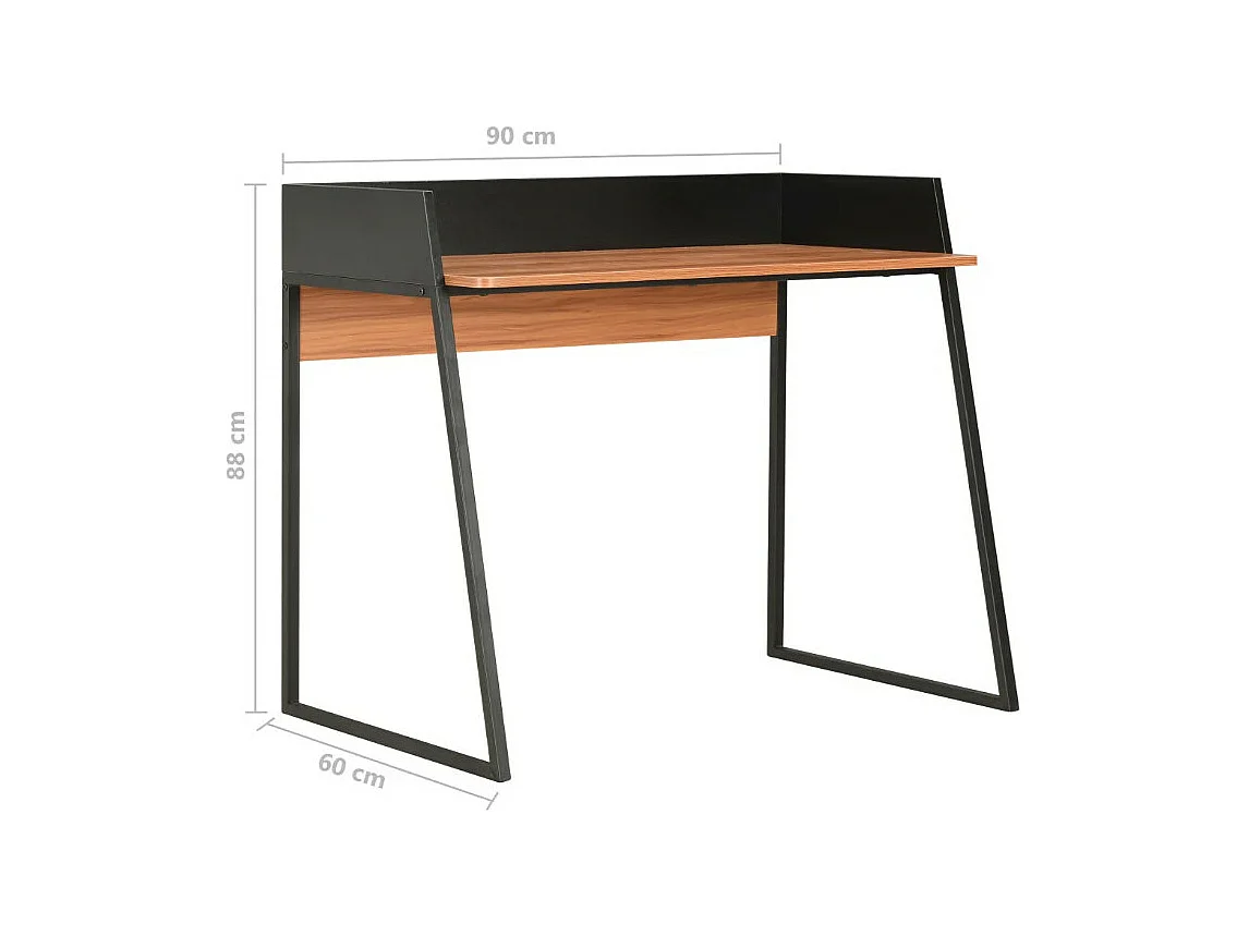 Bureau bois marron et métal noir Papyrus