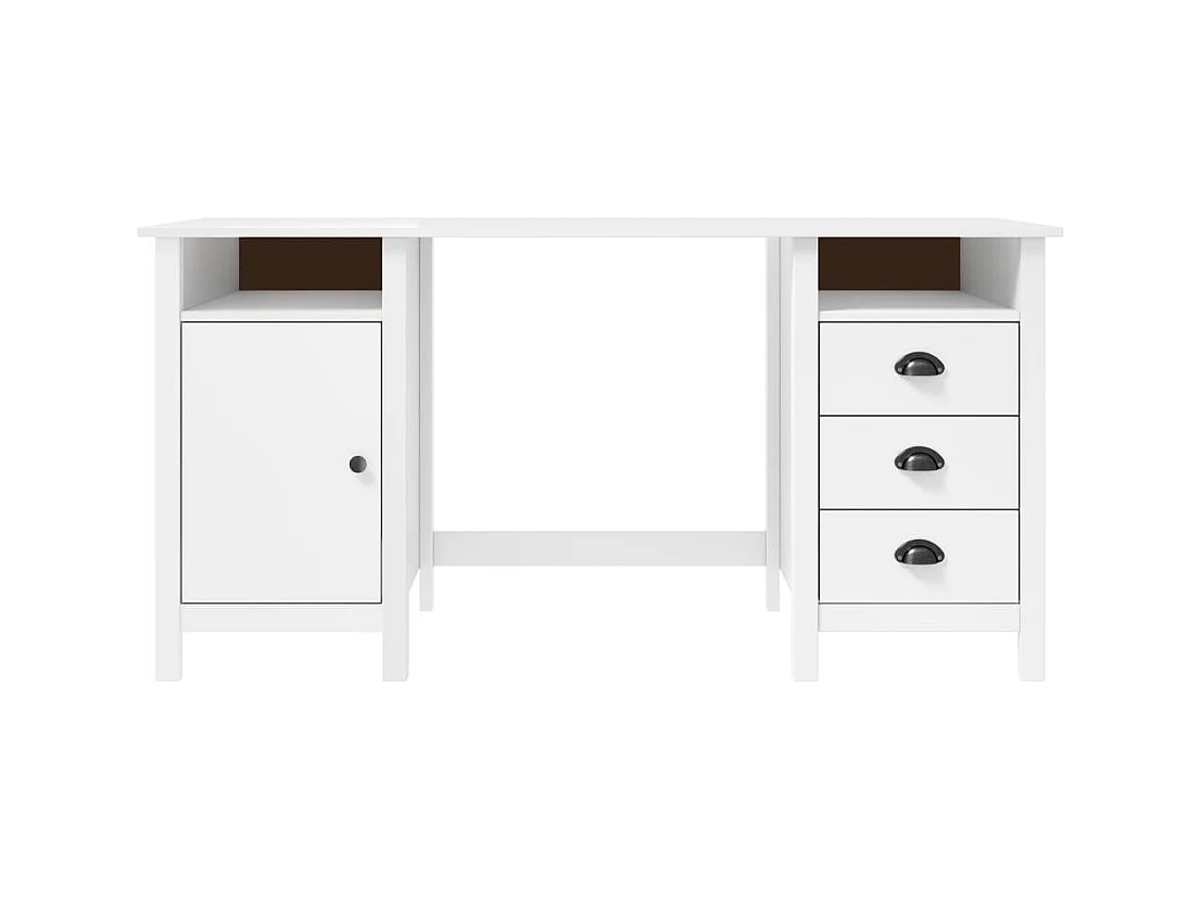 Bureau Hill Range Blanc 150x50x74 Bois de pin solide