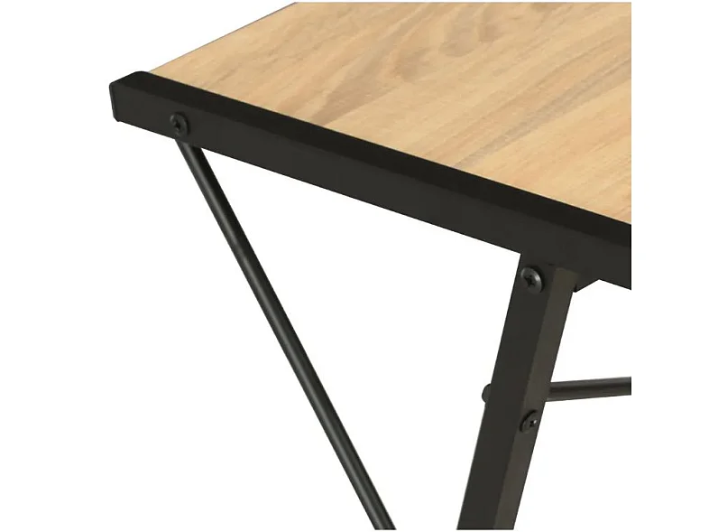 Bureau 3 étagères chêne clair et métal noir Kajal