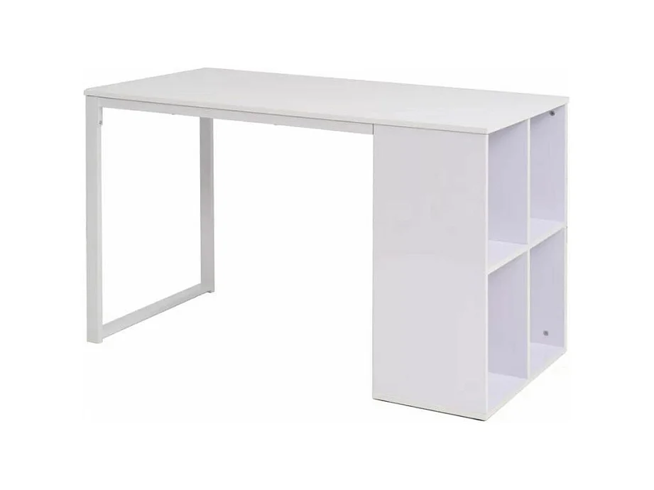 Bureau bois et pieds métal blanc Brook