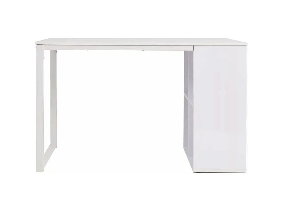 Bureau bois et pieds métal blanc Brook