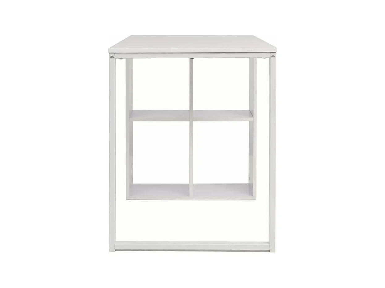 Bureau bois et pieds métal blanc Brook