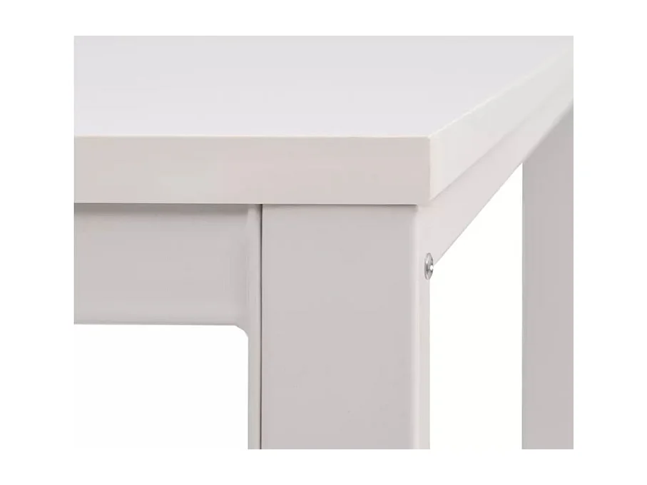 Bureau bois et pieds métal blanc Brook