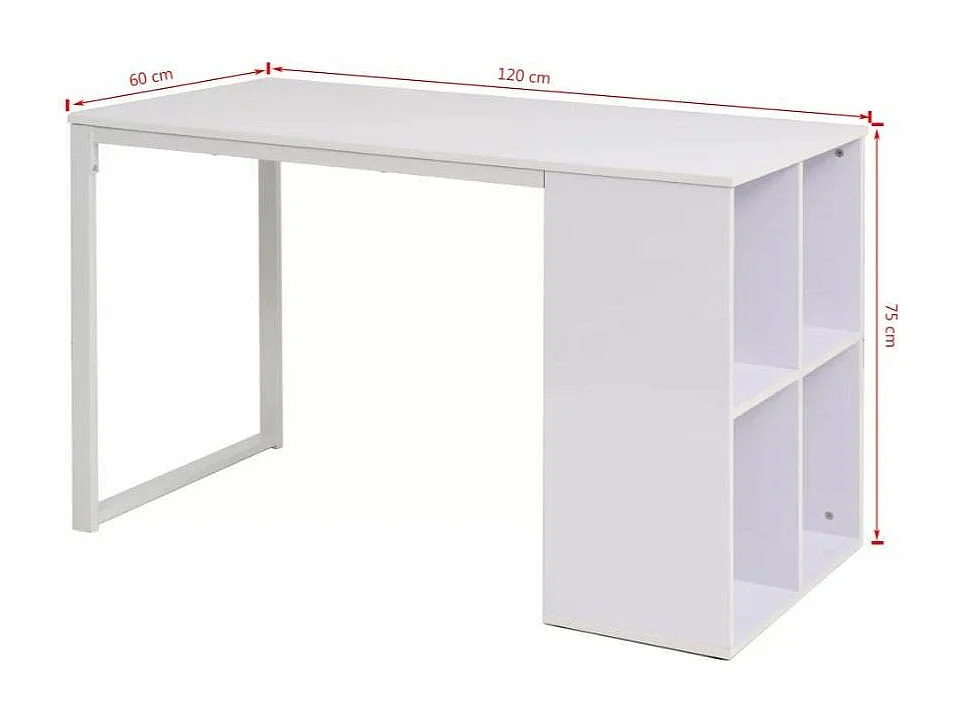 Bureau bois et pieds métal blanc Brook