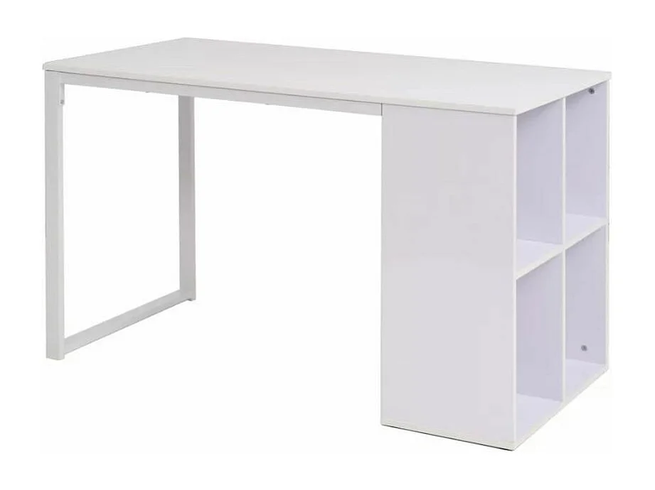 Bureau bois et pieds métal blanc Brook