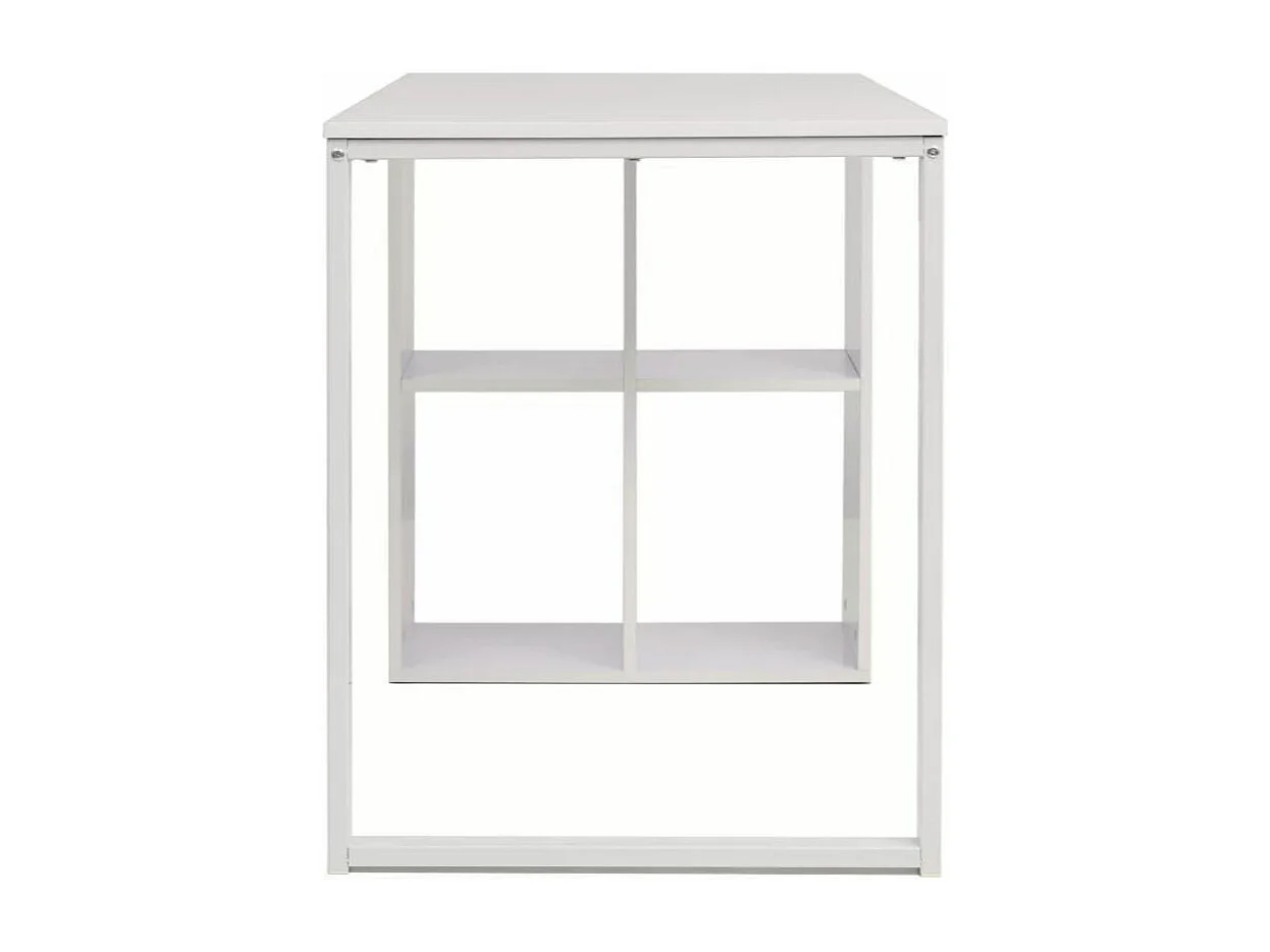 Bureau bois et pieds métal blanc Brook