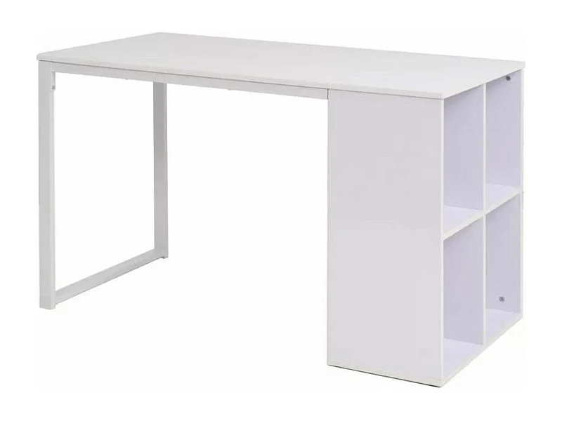Bureau bois et pieds métal blanc Brook