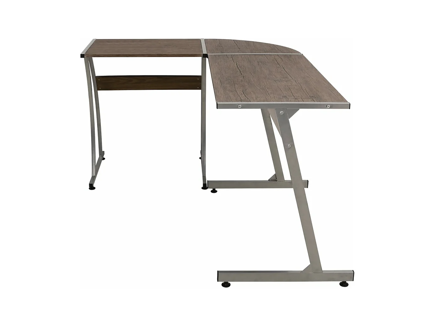 Bureau d'angle marron bois d'ingénierie